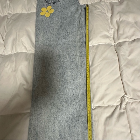 PacSun Blue and Pink Flare & Wide Leg Jeans with Artistic Floral Design - Picture 13 of 16